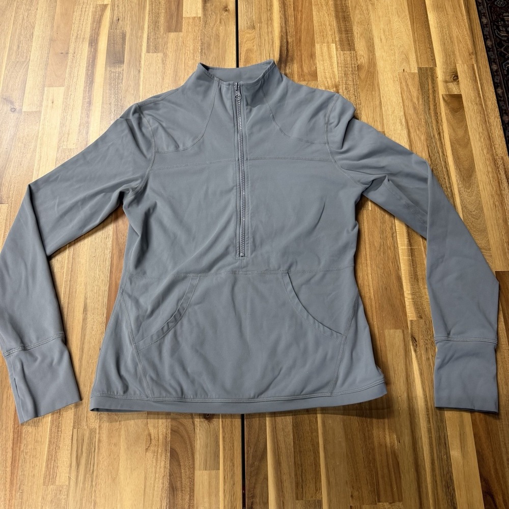 Zyia Active Women's Gray Pocket 1/2 Zip Pullover Size M Running Workout Top